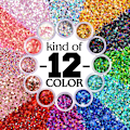 Miniatyrbillede 3 af 5: Holografisk chunky glitter 12 farver i alt 120g ansigt krop øje