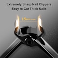 Miniatyrbild 2 av 5: Nagelklippare för tjocka naglar - Bred käköppning Stora nagelklippare, Rostfritt stål Heavy Duty tånagelklippare för tjocka naglar, extra stor