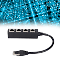 Miniatyrbilde 1 av 8: RJ45 Splitter Adapter 1 til 4 Port Jevn Overføring Utmerket Tilkobling Nettverkskabel Adapter