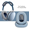 Miniatyrbild 8 av 8: Ersättningsöronkuddar Proteinläder Memory Foam Mjuka Andningsbara Hörlursöronkuddar för IOS Earbuds MAX Blå