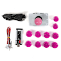 Miniatyrbillede 1 af 5: 30/24 Kassette Knap   5P Rocker Enkelt Kit Sort USB Core Board Arcade Kit Pink