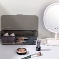 Miniatyrbillede 4 af 5: Make Up Organizer Box Dresser Container Case med låg til kosmetisk opbevaringsholder, 27*11.5*6.5cm