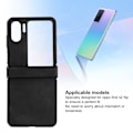 Miniatyrbild 7 av 8: Fodral för Oppo Find N2 Flip i syntetiskt läder, ultratunt, stöttåligt mobilskydd för Oppo Find N2 Flip, svart