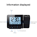 Miniatyrbild 7 av 8: Projektionsväckarklocka, Digital LCD-skärm med Dubbla Alarm och Progressiv Volym, Perfekt för Barn, Lättinställd Dimmer, Helgläge