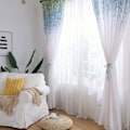 Miniatyrbilde 4 av 8: Polyester Vindusgardin Valanser Voile Soverom Stue Innredning (Blå)