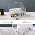 Miniatyrbillede 4 af 5: Skrivebords Datakabel Opbevaringsboks Gennemsigtig Opladningskabel Organizer Boks Elektronisk Tilbehør Etui 8 Gitter Basis Transparent Farve