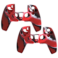 Miniatyrbild 1 av 5: 2 st Gamepad skyddande skal kamouflage silikonfodral hud för PS5 spelkontroll