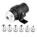 Miniatyrbild 1 av 5: Universal svart 30 mikron billet aluminium inline bränsle bensin filter  fäste AN6/AN8/AN10 svart