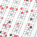 Miniatyrbillede 5 af 8: Basguitar Akkord Skema 4‑Strenget Elektrisk Referencepapir Øvelsesværktøj til Begyndere