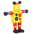 Pikkukuva 5 / 5: Persoonallisuus Söpö Puinen Robottilelu Oppiminen & Koulutus Lelut Lapsille (Keltainen)