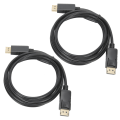 Miniatyrbilde 2 av 5: 2 stk DisplayPort-tilkoblingskabel DP til DP-kabel 1,8 m DP hann til hann adapterkabel