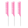 Miniatyrbilde 1 av 4: Rottehale-kammer deleseksjonskam: 3 stk. rottehale-kammsett, lang stål pink