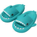 Miniatyrbild 1 av 2: Shark Haj Tofflor, Lämplig för vuxna och barn Söt Tjock Sula Hajar Halkfria Tofflor Inomhus Duschtofflor Sandaler Shark Slippers Mintgrön 40/41 EU