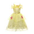 Miniatyrbild 1 av 4: Disney Anna Elsa Klänning Barn Prinsessklänning för Flickor Barn Cosplay Peach Jul Karneval Fest Förklädnad Outfit Belle Dress 5Y (120)