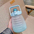 Miniatyrbild 4 av 5: 1400 ml vattenflaska med tidsmarkör Läcktät sugkopp Lätt att bära Bärbar läckagesäker utomhussportvattenkokare - Jxlgv blue