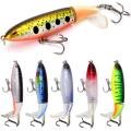 Miniatyrbild 1 av 7: Topwater fiskbete set, flytande roterande svans fiskbete beten hårt bete krok/fiskedrag för sötvatten saltvatten karp abborre gädda .