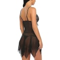 Miniatyrbild 2 av 4: Damunderkläder Set Mjuk Babydoll Spetskopp Sling Nattkläder Mesh Chemise Sovkläder Klänning Black S