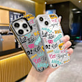 Miniatyrbild 2 av 5: Tecknad Frostat Dubbellager Färg Silver Phone Case Iphone 15 Case Case Stil F Vit Ypmd0900