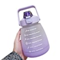 Miniatyrbild 1 av 5: 1400 ml vattenflaska med tidsmarkör Läcktät sugkopp Lätt att bära Bärbar läckagesäker utomhussportvattenkokare - Jxlgv Purple