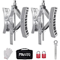 Miniatyrbild 1 av 6: RVPNR RV Hjulklossstabilisator,Camper X Chocks Hjulstabilisator, Heavy Duty Hjulklossar för släpvagnar (2 paket) med insexhylsa, råtta Silvery