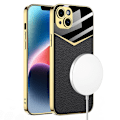 Miniatyrbild 1 av 4: Gkk Stötsäker Case För Iphone 14 Plus Case Tpu+pc+pu Läder galvanisering Cover Black