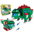 Miniatyrbild 1 av 4: Nyaste Abs Min Deformation Gogo Dino Actionfigurer Rex Transformation Bil Flygplan Motorbåt Kran Dinosaurieleksaker för barn C With Box Storm