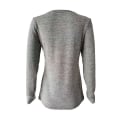 Miniatyrbild 3 av 5: Kvinnors höst-/vintermode V-ringad print Långärmad Casual Lös T-shirt Plus Size Grey M
