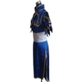 Miniatyrbild 1 av 2: Kvinnor Game Street Fighter Chun-li Cosplay kostym Blå Cheongsam med håraccessoarer och midjeoutfits Set Presenter XL