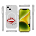 Miniatyrbild 4 av 4: Creative Painted Pattern Matt Magsafe Magnetic Phone Case Lämplig för Iphone 15 Case och andra modeller Style D Transparent Svart Ypcx0246