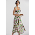 Miniatyrbild 4 av 5: Kvinnor Blommig Boho Midi Bustier Kläder Dam Carmen Print Solklänning Sommar Beach Swing Kläder Grön Blomma Asia L EU M
