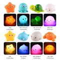 Miniatyrbild 4 av 4: Baby Söta djur Badleksak Simma Vatten Led Light Up Leksaker Mjukt gummi Float Induktion Lysande grodor För barn Lek Roliga presenter C Set AB
