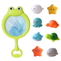 Miniatyrbild 1 av 4: Baby Söta djur Badleksak Simma Vatten Led Light Up Leksaker Mjukt gummi Float Induktion Lysande grodor För barn Lek Roliga presenter C Set AB