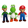Miniatyrbild 1 av 5: 10~14cm Super Mario Bros Pvc Action Figur Leksaker Dockor Modell Set Luigi Yoshi Donkey Kong Svamp för barn Födelsedagspresenter 3pcs