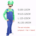 Miniatyrbild 1 av 4: Vuxna Barn Spel Rolig Super Brother Mari Bros Fantasia Jumpsuit Man Klänning Kostym Anime Cosplay Kostym Karneval Halloween Kostym XL Boy Green style