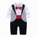 Miniatyrbild 1 av 2: Brittisk gentleman barnkläder baby vår och höst jumpsuit red bow tie 95/12-18 months 0.2kg