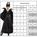 Miniatyrbild 2 av 2: Törnrosa Häxa Maleficent Dräkt För Vuxna Kvinnor Dam Evil Witch Klänning Horn Hatt Cap Outfits 2XL