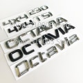 Miniatyrbild 1 av 5: Abs Bokstäver Emblem Logotyp För Skoda Octavia 4x4 230 Tsi Bil Bagagelucka Namnskylt Fram Bak Rund Badge Sticker 80mm 90mm 100mm Ny glossy black badge 110mm