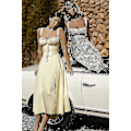Miniatyrbild 3 av 5: Kvinnor Blommig Boho Midi Bustier Kläder Dam Carmen Print Solklänning Sommar Beach Swing Kläder Blå Blomma Asia L EU M