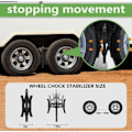 Miniatyrbild 2 av 6: RVPNR RV Hjulklossstabilisator,Camper X Chocks Hjulstabilisator, Heavy Duty Hjulklossar för släpvagnar (2 paket) med insexhylsa, råtta Black