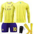 Miniatyrbild 3 av 4: 2223 Saudi Al-Nassr FC Hemma långärmad T-shirt No.7 Ronaldo fotbollströja Set Träningströja