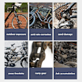 Miniatyrbild 5 av 5: Vattentätt cover för 1 eller 2 cyklar, stora cykelöverdrag för utomhusförvaring - 210 X 110 X 80 Cm null none