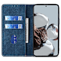 Miniatyrbild 2 av 5: Texturerat cover för Xiaomi Redmi Note 12 Turbo / Poco F5 5g Rfid blockerande plånbok Magnetisk läder Flip Stand Case Blue