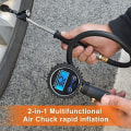 Miniatyrbild 6 av 7: SAFELIFE 1/4&#34; FNPT Extended Reach Dual Head Air Chuck, 14,6&#34; Förlängt tiltlås däckpumpchuck med grepphandtag, 2-vägs Connecti 9.4inch