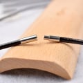 Miniatyrbild 3 av 5: Svart vax lädersnöre Rostfritt stål Vridspänne Halsband Choker Rope Smycken L 2.5MM