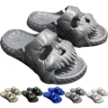 Miniatyrbild 5 av 5: Tofflor Tjockbottna Strandsandaler Par Tofflor Skull Tofflor Enkelband Slides Sommar Black Size 36x37
