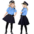 Miniatyrbild 3 av 4: Halloween Barn Kostym för Flickor Polisuniform Cosplay Blå Polis Klänning Kostym för Julfest L Picture style