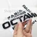 Miniatyrbild 5 av 5: Abs Bokstäver Emblem Logotyp För Skoda Octavia 4x4 230 Tsi Bil Bagagelucka Namnskylt Fram Bak Rund Badge Sticker 80mm 90mm 100mm Ny glossy black badge 100mm