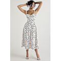 Miniatyrbild 4 av 5: Kvinnor Blommig Boho Midi Bustier Kläder Dam Carmen Print Solklänning Sommar Beach Swing Kläder Lila Blomma Asia 2XL EU XL