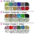 Miniatyrbild 2 av 5: Rhinestone Setter, Applicator Toolkit, Hot Fixed Wand Bedazzler Kit, 4080st, Ab Crystal, Clear, 14 färger, 7 tips, 4 Gems storlekar, pincett, null none