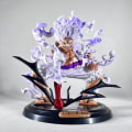 Miniatyrbild 1 av 4: One Piece Luffy Gear 5 Anime Figur Sun God Nika 17cm Pvc Action Staty Staty Samlarobjekt Modell Dockleksaker För Barn Present C with box 20cm white